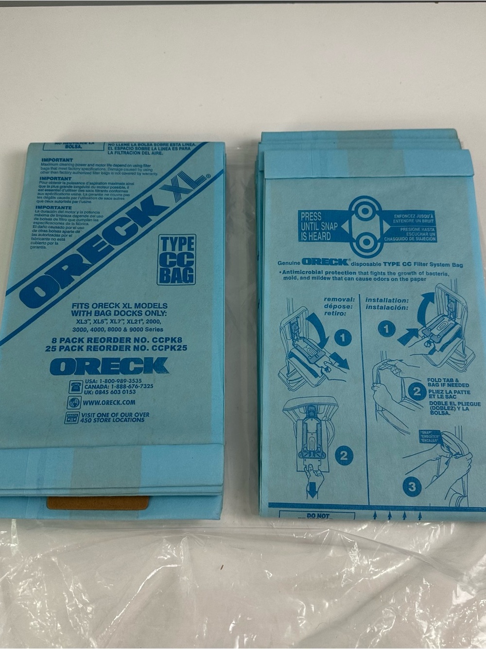 Oreck XL Type CC Vacuum Bags -- Eleven--Disposable For Models with Bag Docks